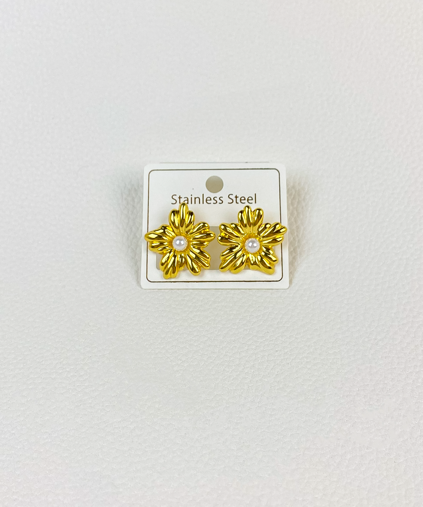 Gold rose earrings