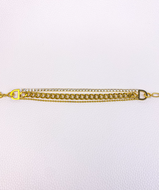three layer gold bracelet