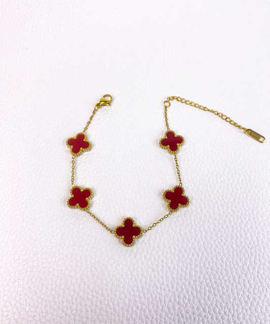 Burgundy van cleef gold bracelet