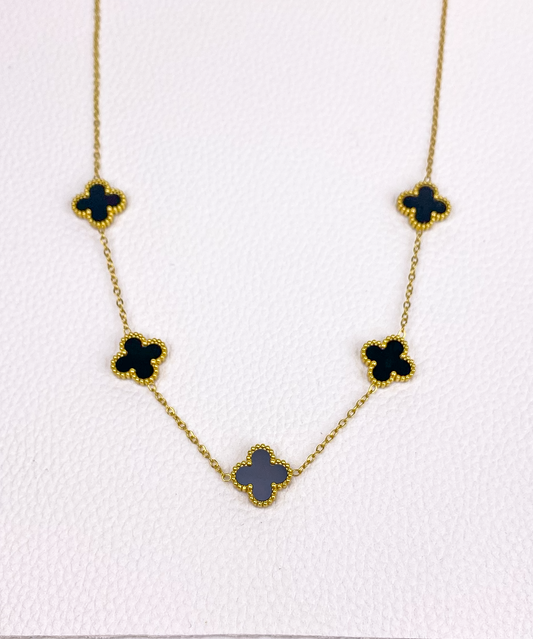 black van cleef gold necklace
