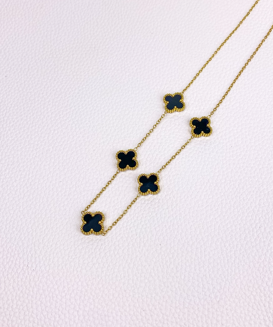 black van cleef gold necklace