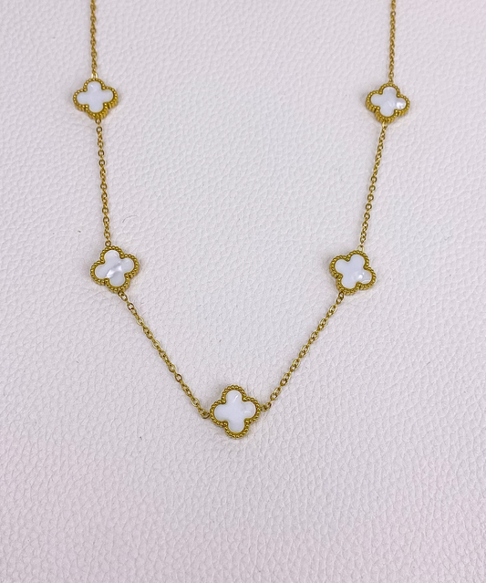 White van cleef gold necklace