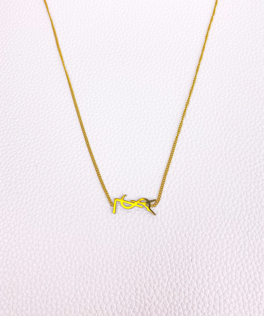 gold YSL  necklace