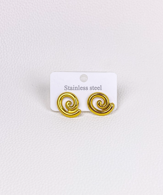 Golden snail earrings