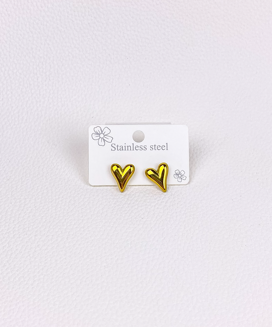 Gold heart earring